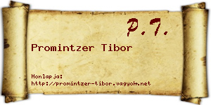 Promintzer Tibor névjegykártya